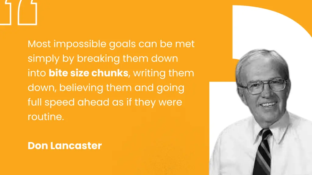 goal setting quote by don lancaster